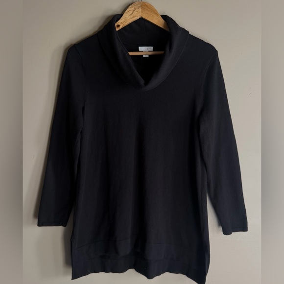 J. Jill Sweaters - J.Jill Black Cowlneck Tunic Sweater Size M
